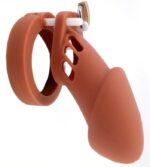 cage de chastete silicone bran 9 x 3cm marron