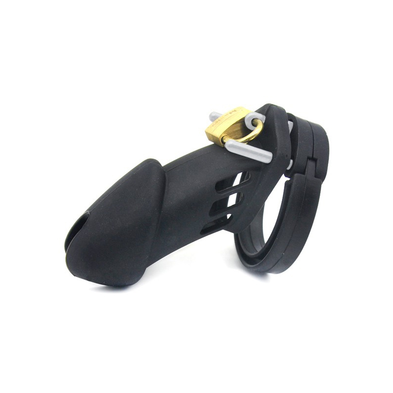 cage de chastete silicone bran 9 x 3cm noire