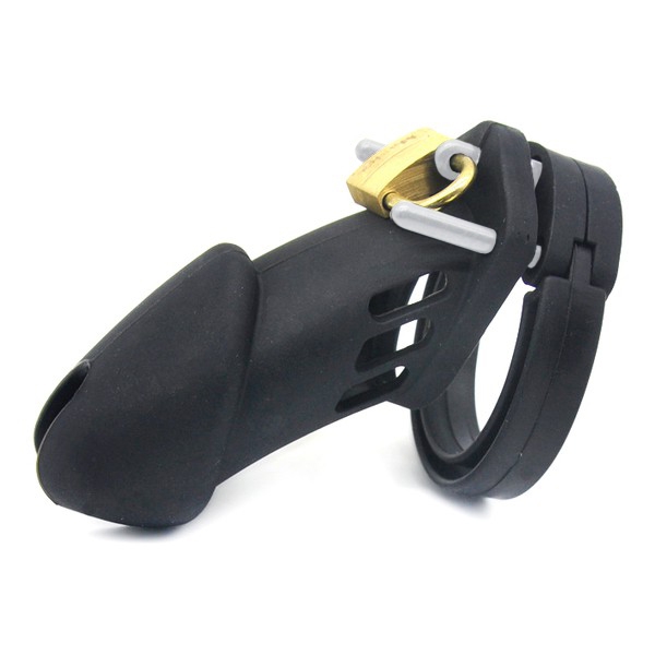 cage de chastete silicone bran 9 x 3cm noire