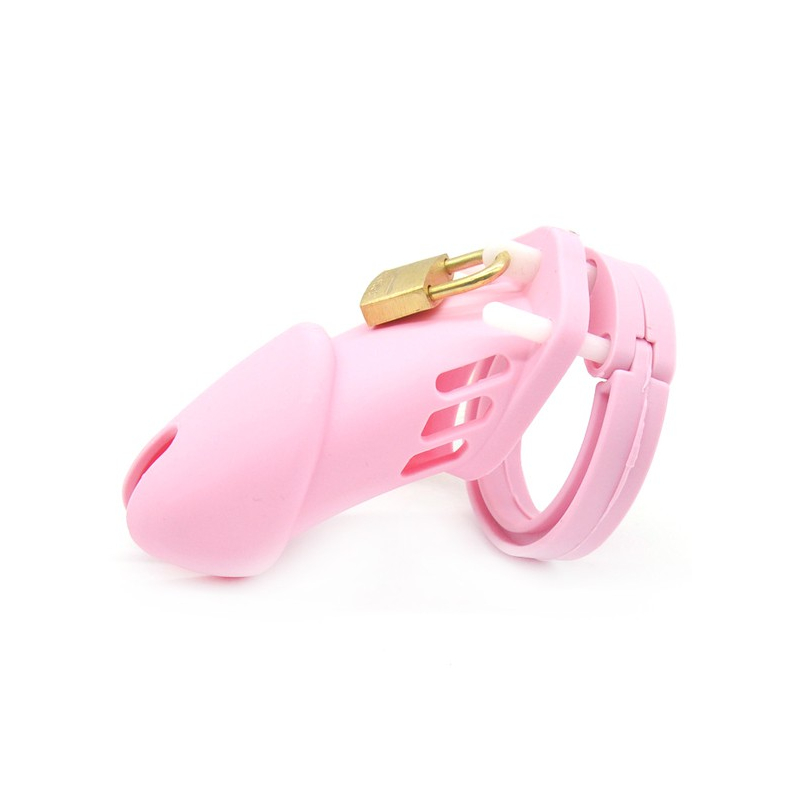 cage de chastete silicone bran 9 x 3cm rose