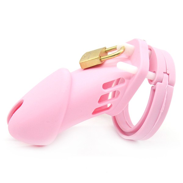 cage de chastete silicone bran 9 x 3cm rose