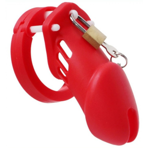 cage de chastete silicone bran 9 x 3cm rouge
