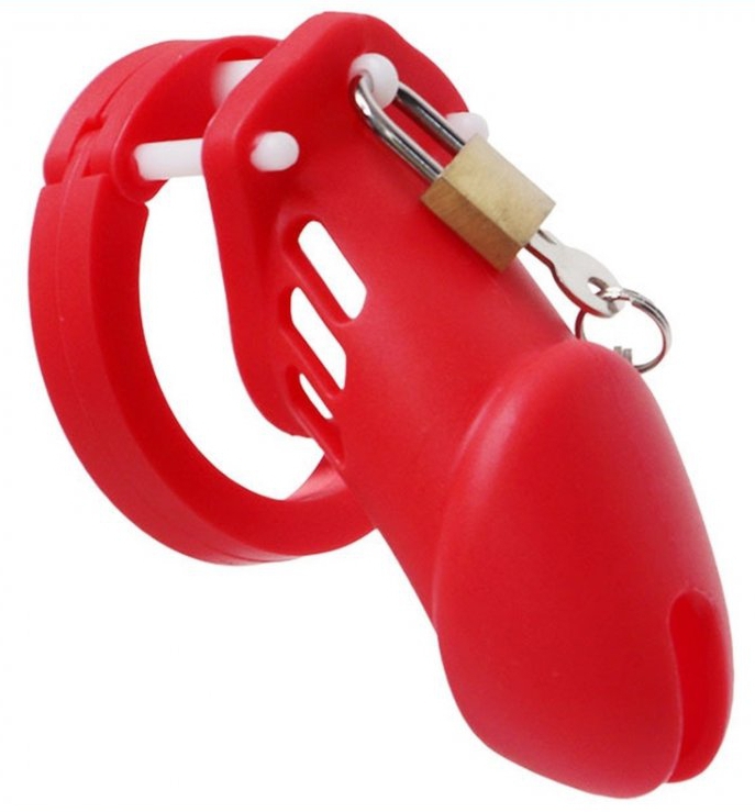 cage de chastete silicone bran 9 x 3cm rouge
