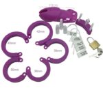 cage de chastete silicone bran 9 x 3cm violette 3