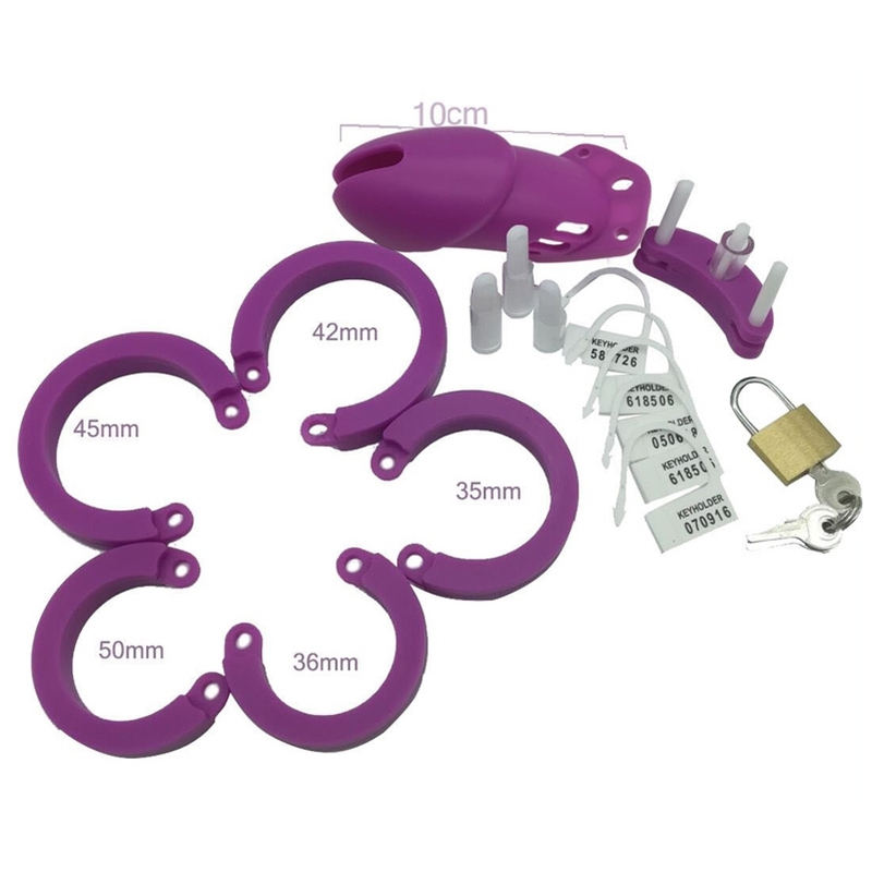 cage de chastete silicone bran 9 x 3cm violette 3