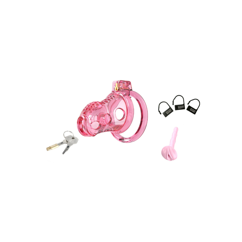 cage de chastete silicone lock hole l 85 x 4cm rose 1