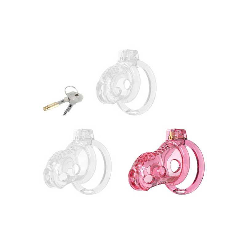 cage de chastete silicone lock hole l 85 x 4cm rose