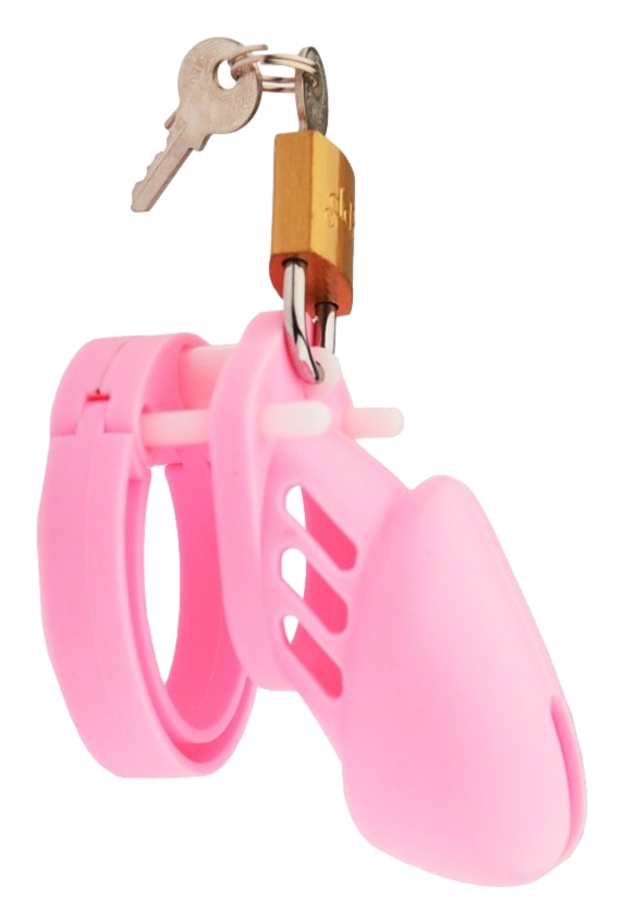 cage de chastete sily 7 x 33cm rose