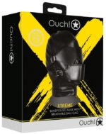 cagoule avec masque et baillon blind mask gag noire ouch 1