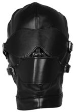 cagoule avec masque et baillon blind mask gag noire ouch 3