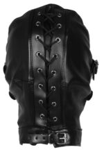 cagoule avec masque et baillon blind mask gag noire ouch 4
