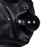cagoule avec masque et baillon blind mask gag noire ouch 5