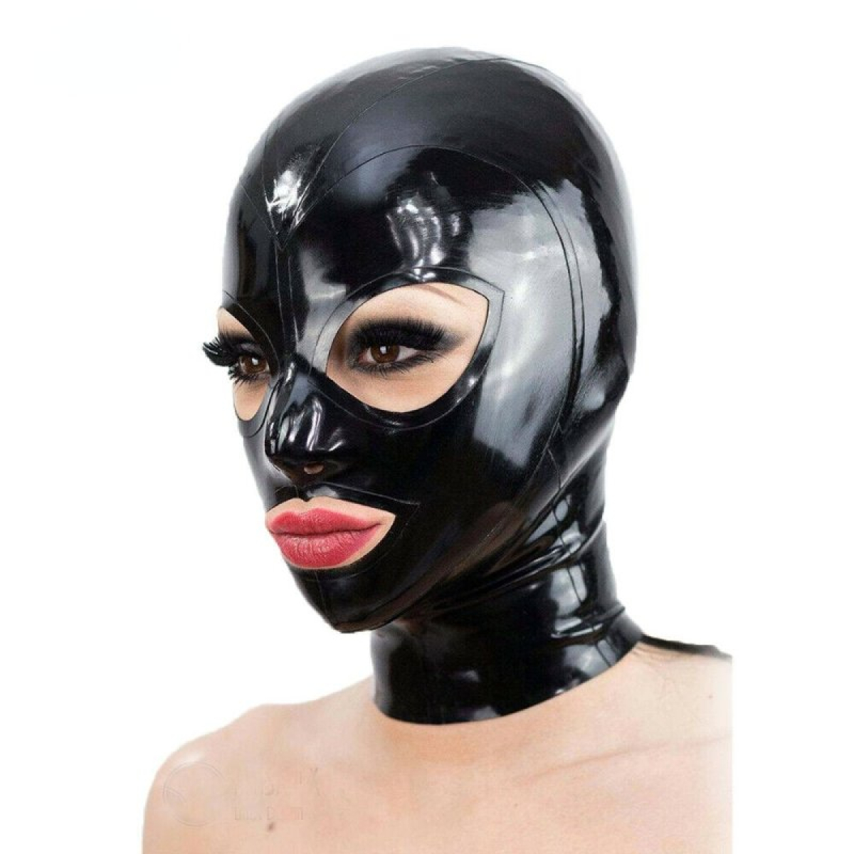 cagoule en latex texie noir 1