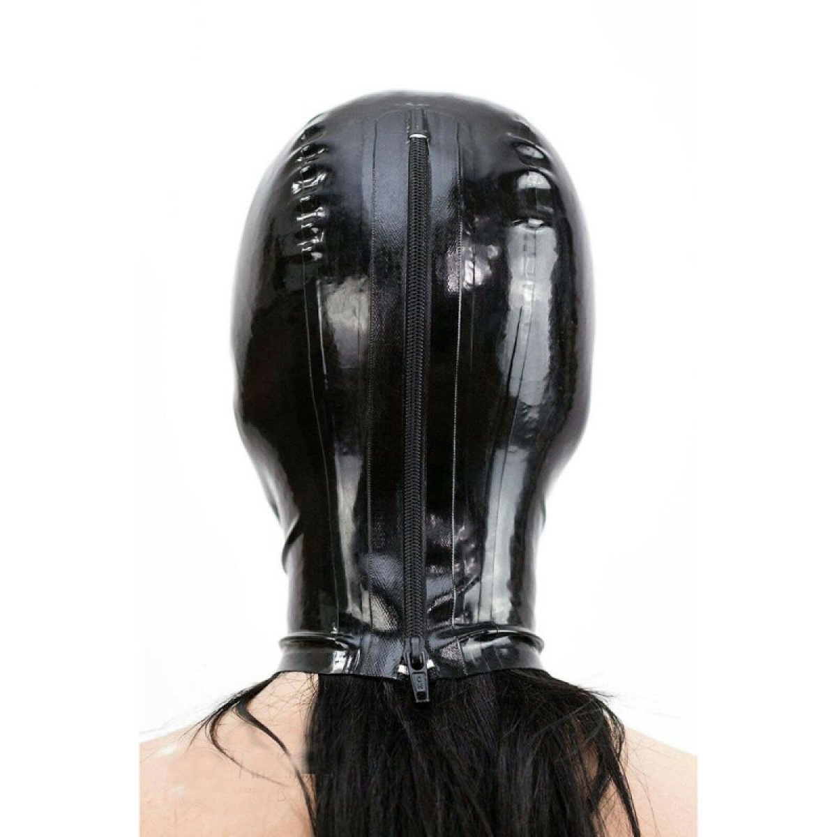 cagoule en latex texie noir 2