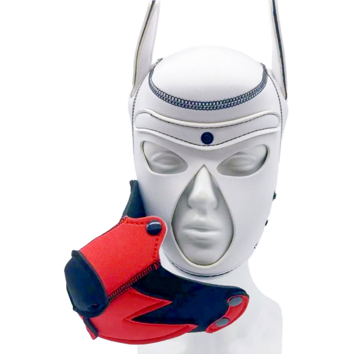 cagoule puppy fox neoprene blanc rouge 2