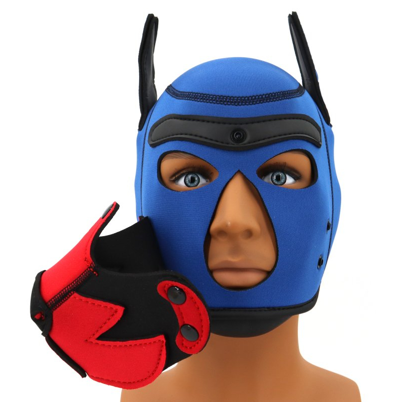 cagoule puppy fox neoprene bleu rouge 5