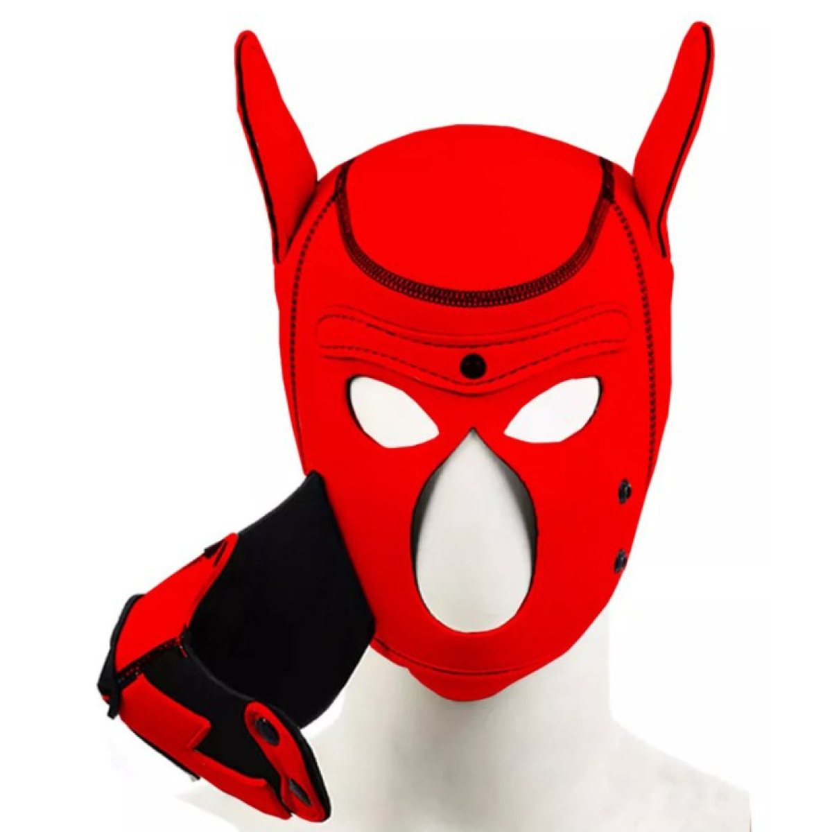 cagoule puppy fox neoprene rouge noir 3