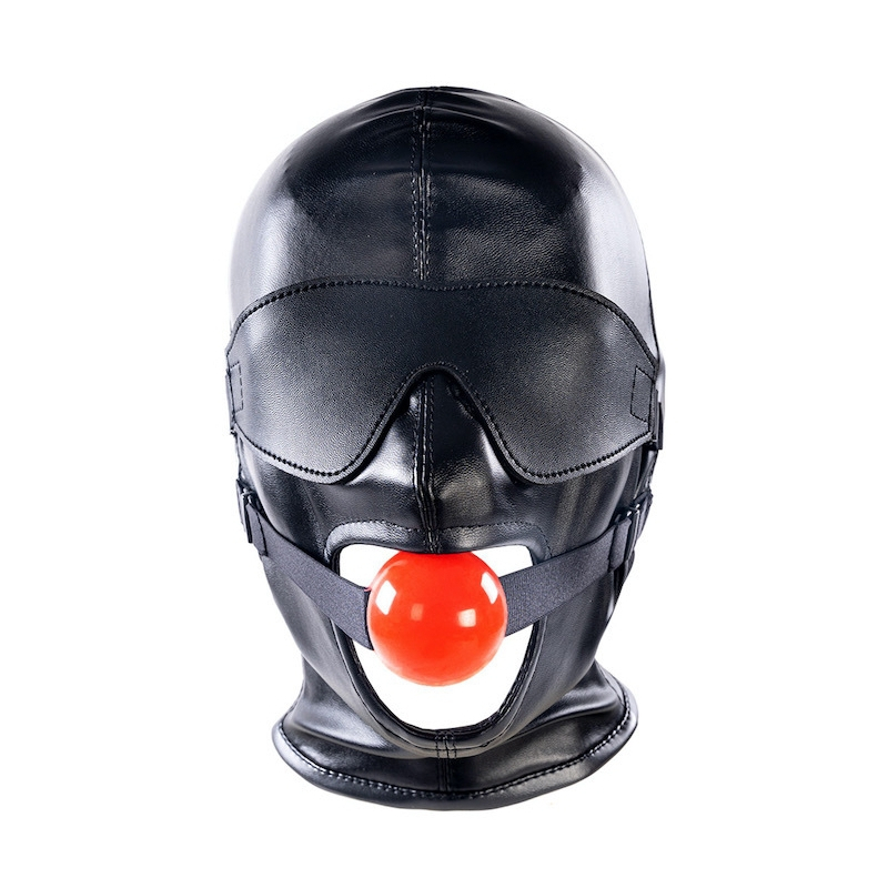 cagoule sm avec baillon et masque subfull noire 1