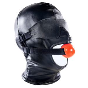 cagoule sm avec baillon et masque subfull noire