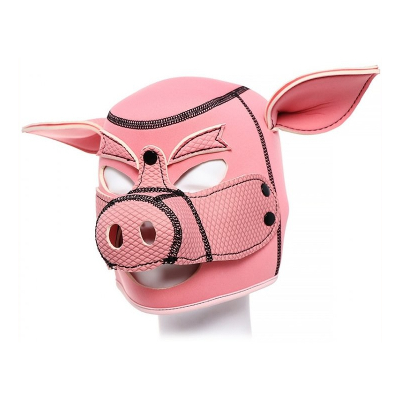cagoule tete de cochon pig hood rose