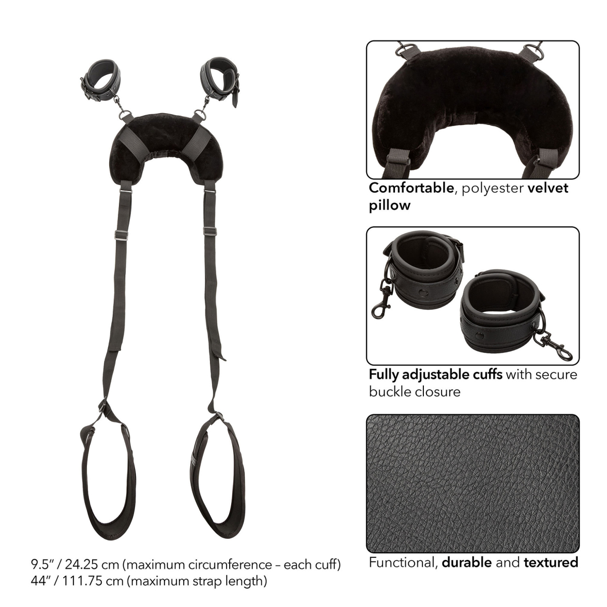 calexotics nocturnal position strap with pillow black 2