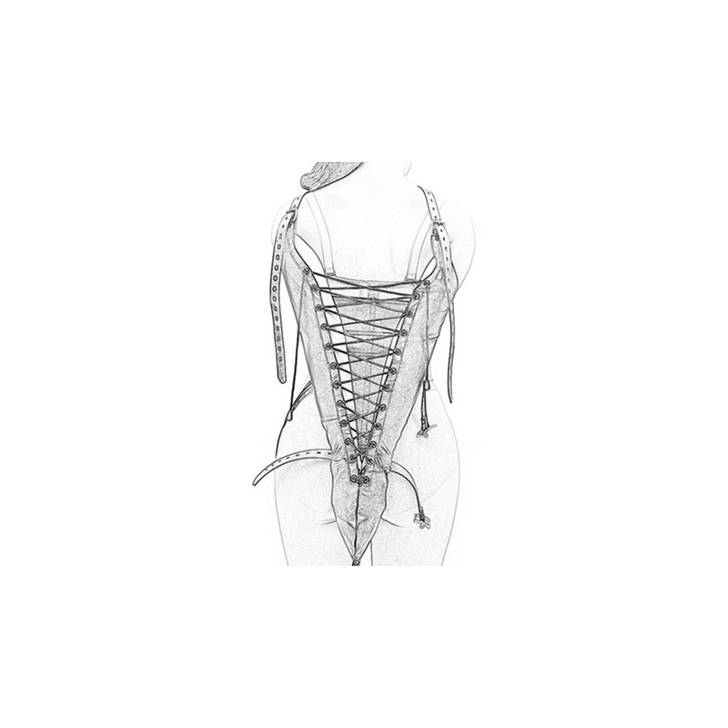 camisole strict leather fastens 3