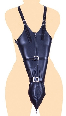 camisole strict leather zipper