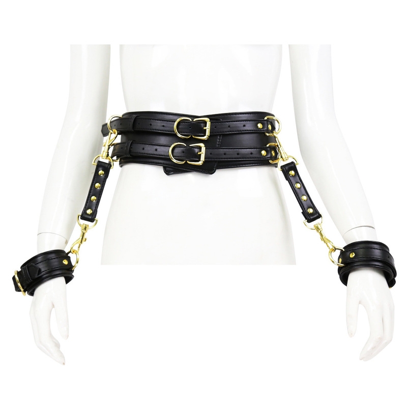ceinture avec liens poignets belt wrist noire