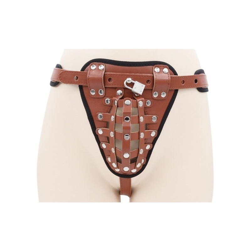 ceinture de chastete belt full marron