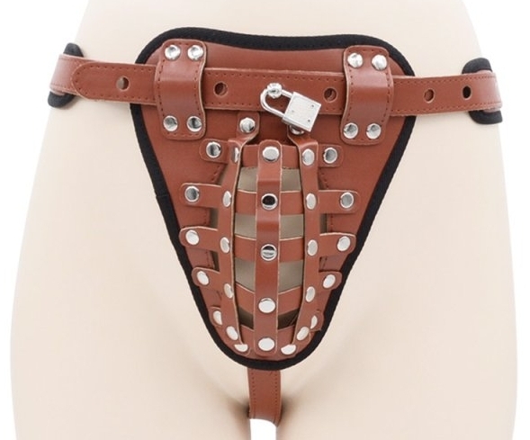 ceinture de chastete belt full marron