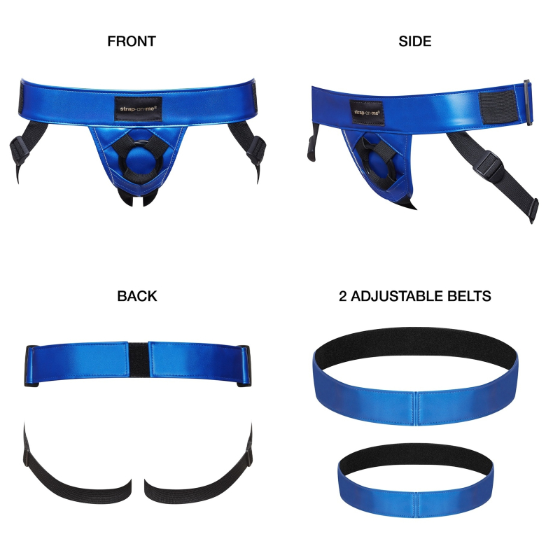 ceinture harnais pour gode strap on me bleu 3