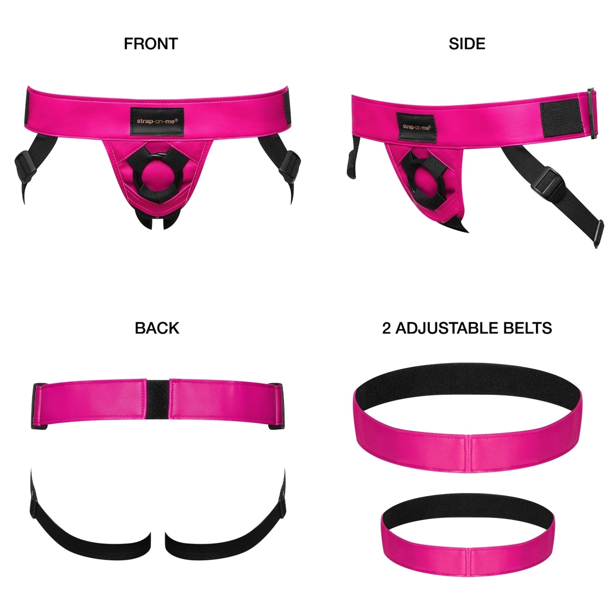 ceinture harnais pour gode strap on me rose fonce 3