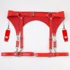 ceinture porte jarretelles et menottes rouge 2