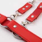 ceinture porte jarretelles et menottes rouge 4