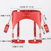 ceinture porte jarretelles et menottes rouge 5