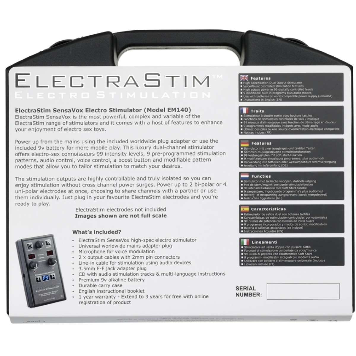 centrale electro stimulation sensavox em140 electrastim 3