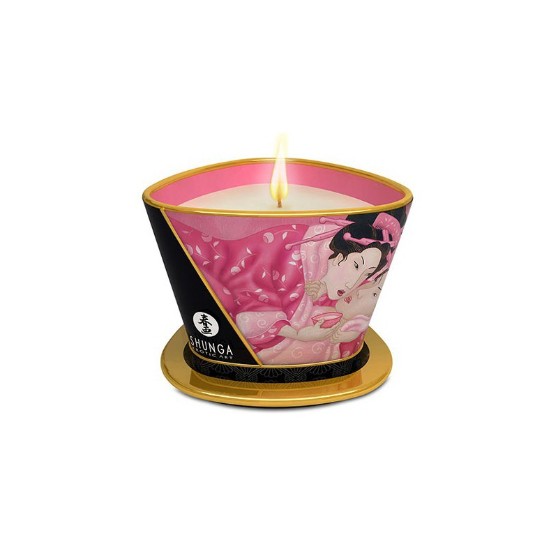 chandelle de massage aphrodisia petales de rose 170ml