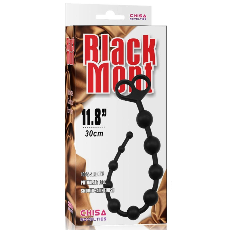 chapelet anal black mont beads 30 x 24 cm 1