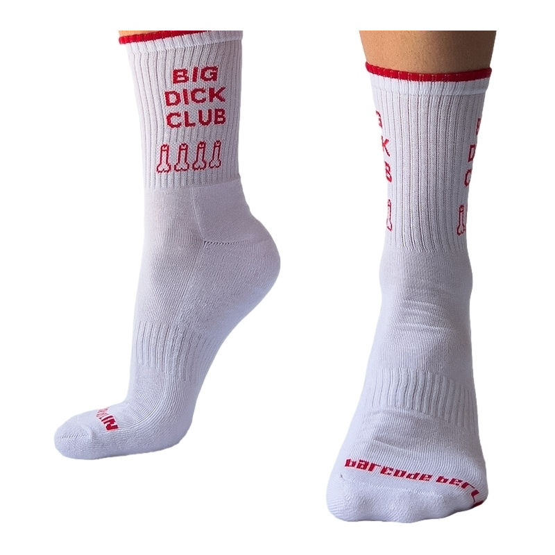 chaussettes blanches big dick club lisere rouge