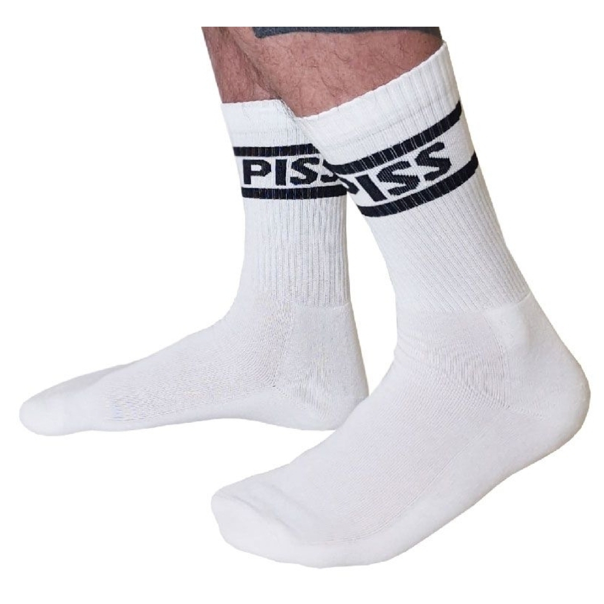 chaussettes blanches piss crew socks