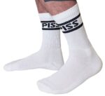 chaussettes blanches piss crew socks
