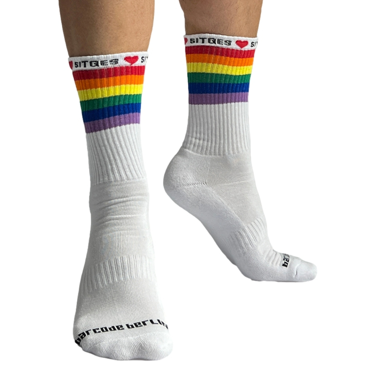 chaussettes blanches pride love sitges
