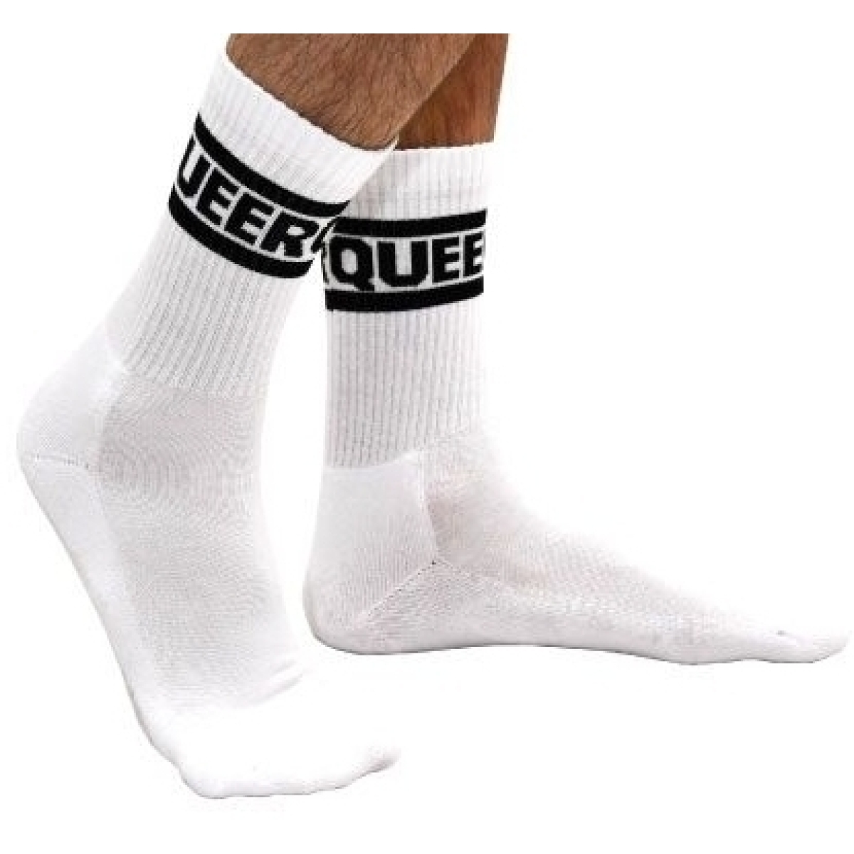 chaussettes blanches queer crew socks