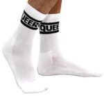 chaussettes blanches queer crew socks
