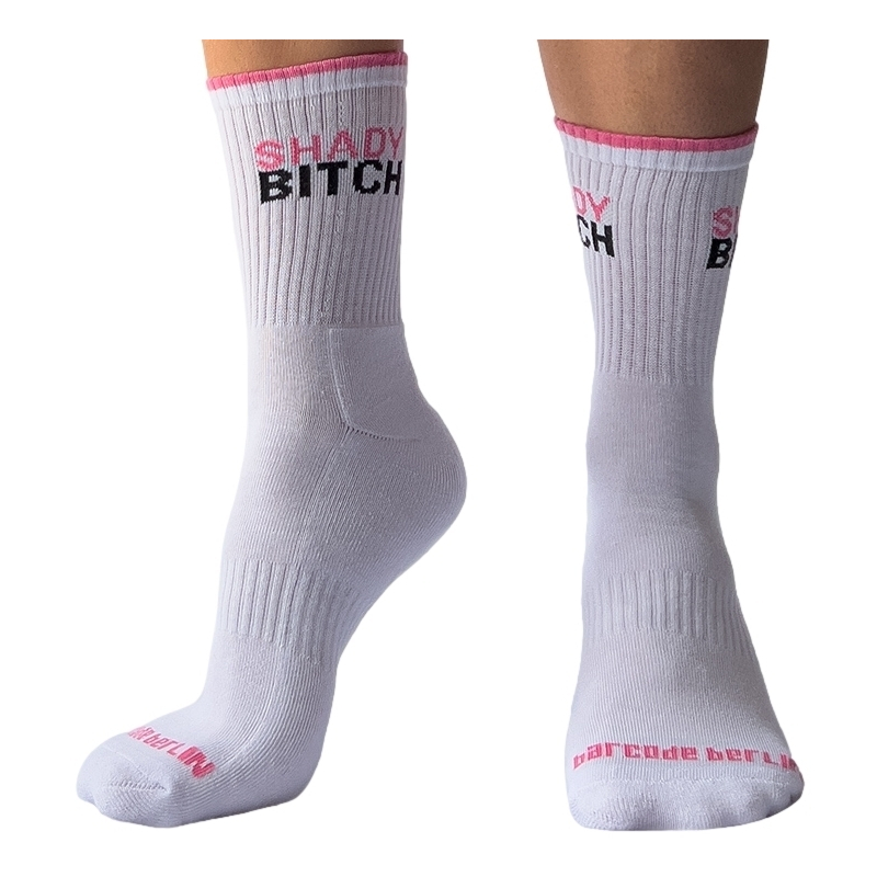 chaussettes blanches shady bitch barcode