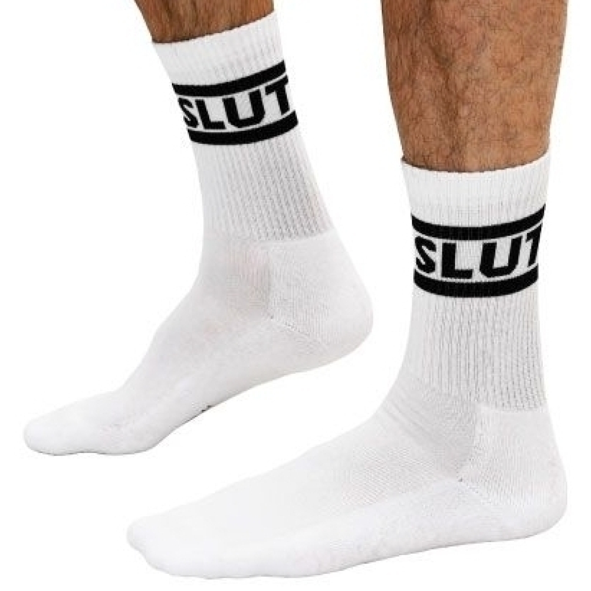 chaussettes blanches slut crew socks