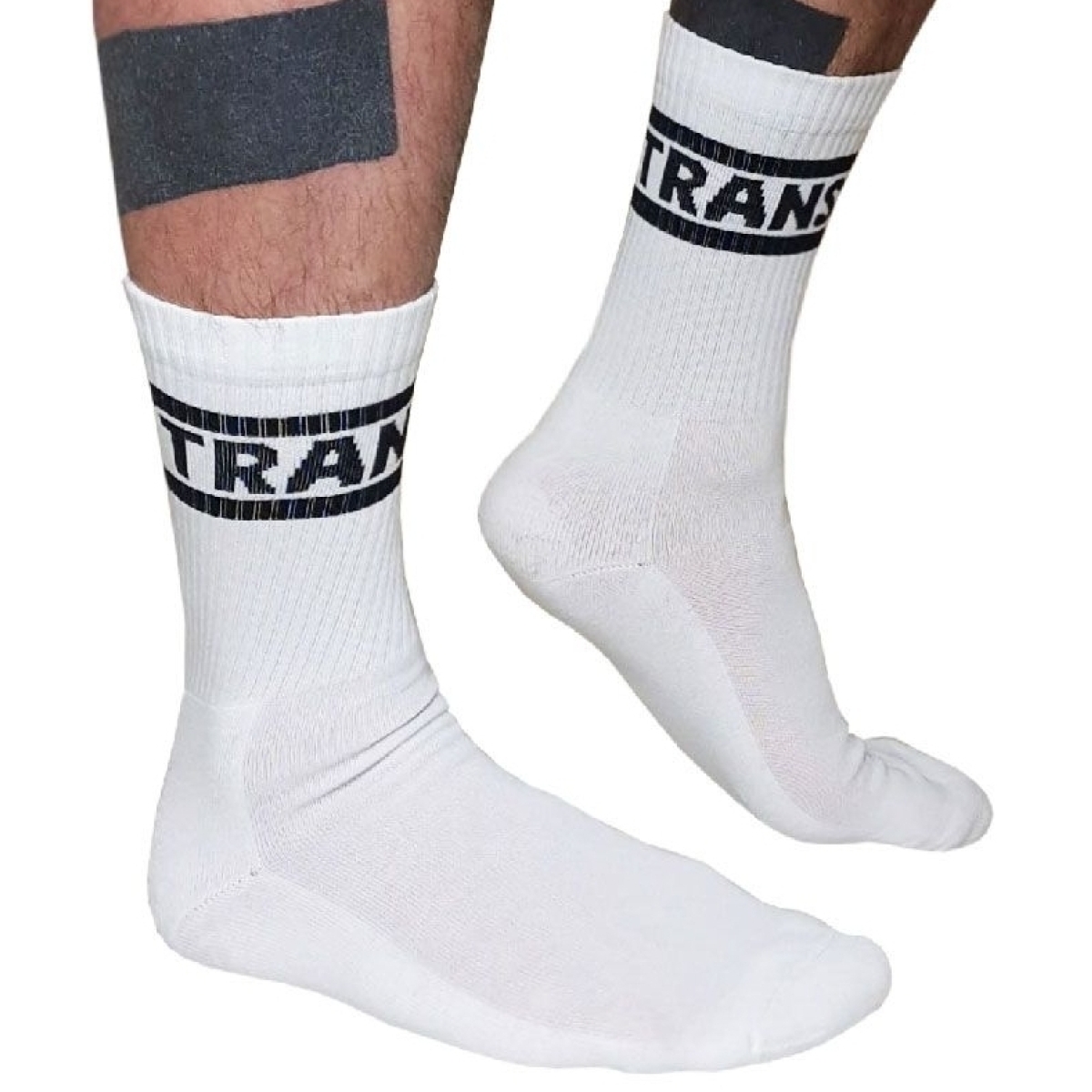 chaussettes blanches trans crew socks