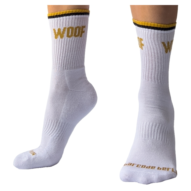 chaussettes blanches woof barcode