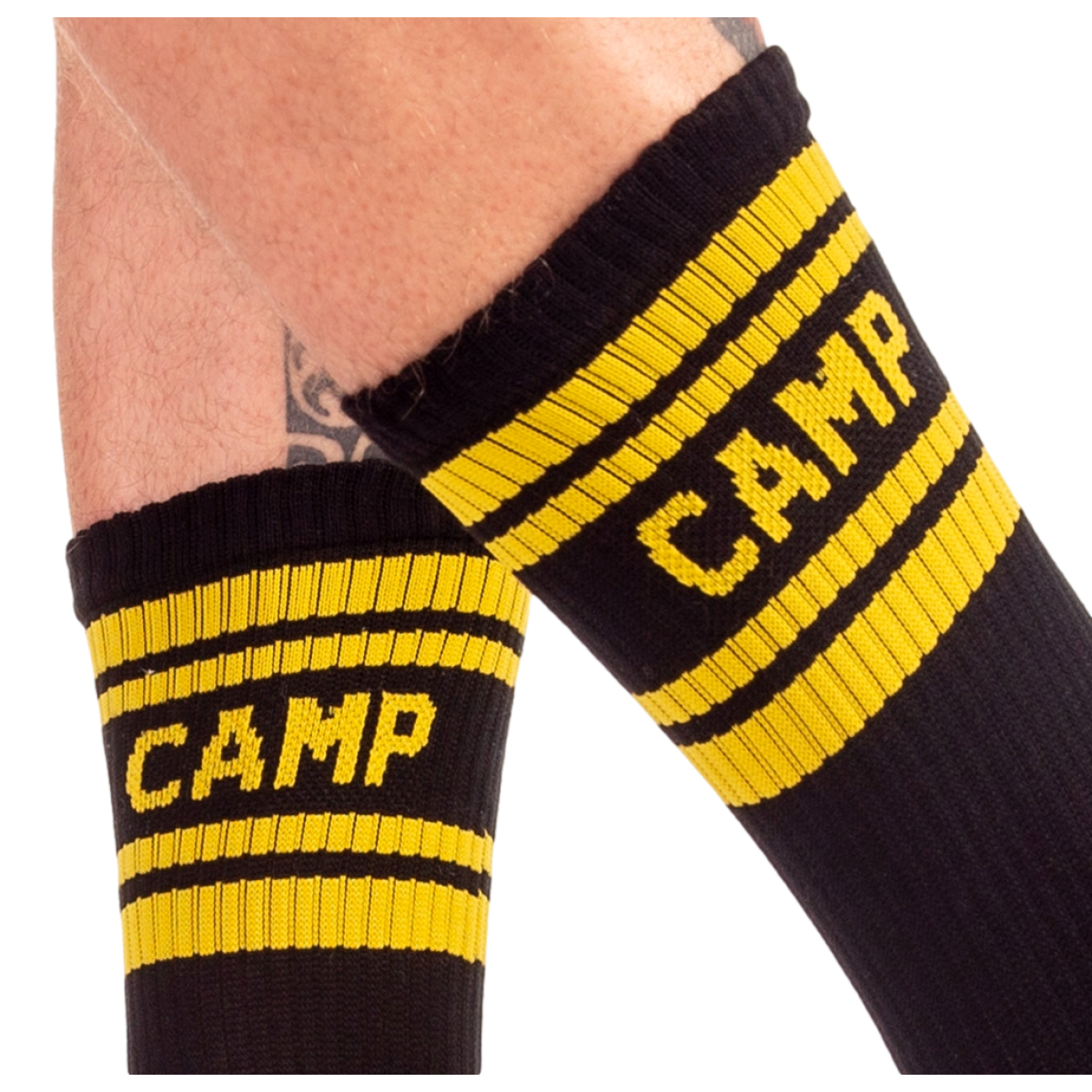 chaussettes camp socks noir jaune 1