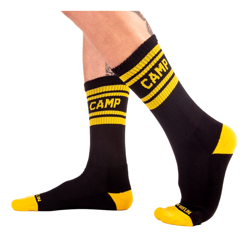 chaussettes camp socks noir jaune